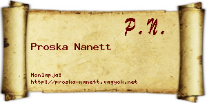 Proska Nanett névjegykártya
